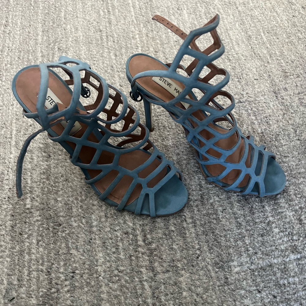 Steve Madden Slithur Blue Strap Heels
